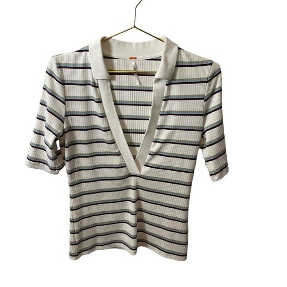 FREE PEOPLE Donna Striped Tee Size Small - Picture 9 of 9